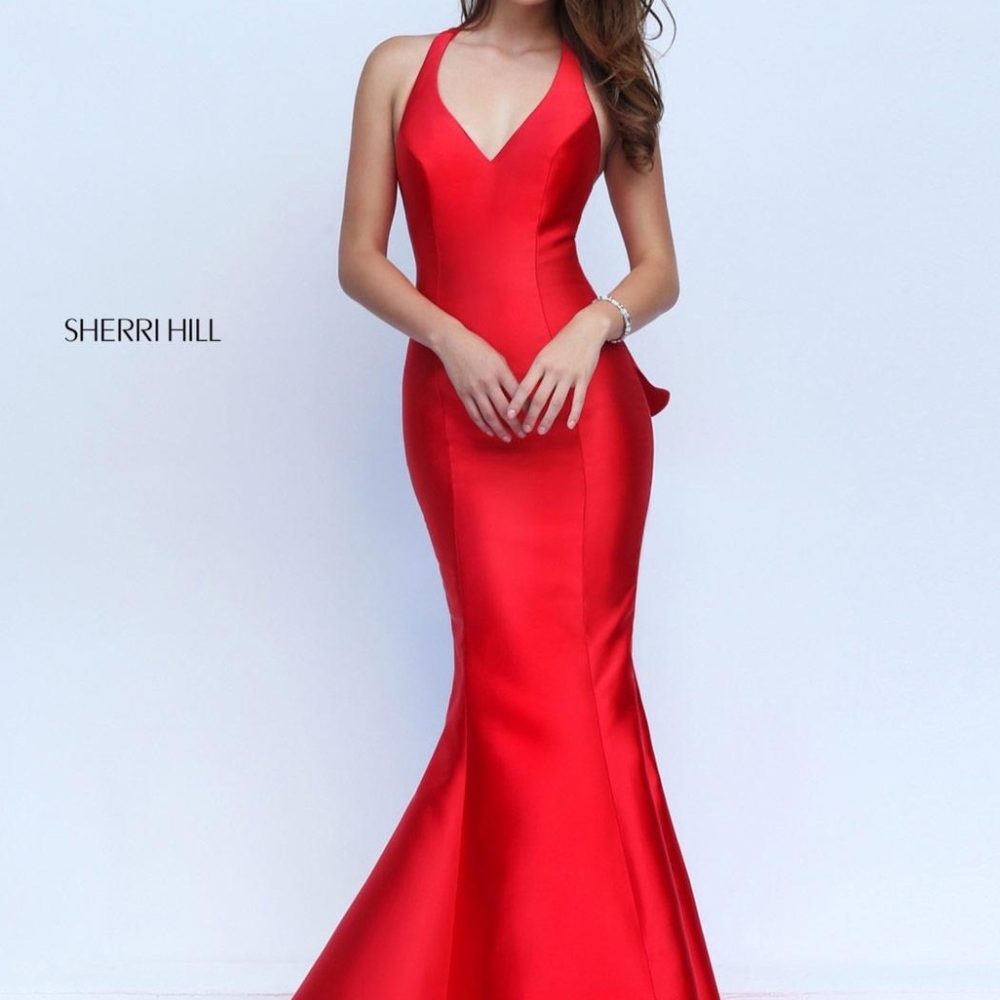 Red Sherri Hill Red Dress 51095 Size 6